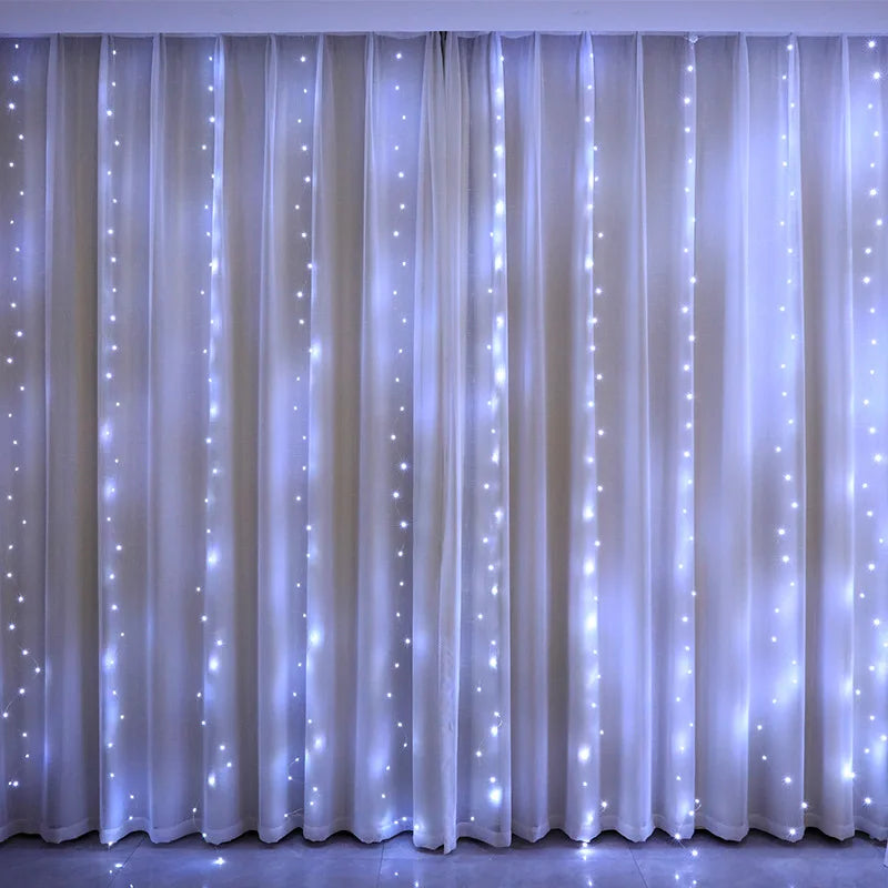 3/6M USB LED Curtain 8Modes Remote Control String Lights Holiday Wedding Fairy Garland Lights for Bedroom Living Room Decor