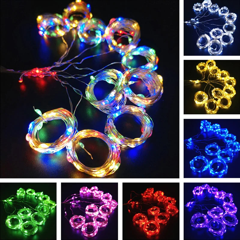 3/6M USB LED Curtain 8Modes Remote Control String Lights Holiday Wedding Fairy Garland Lights for Bedroom Living Room Decor