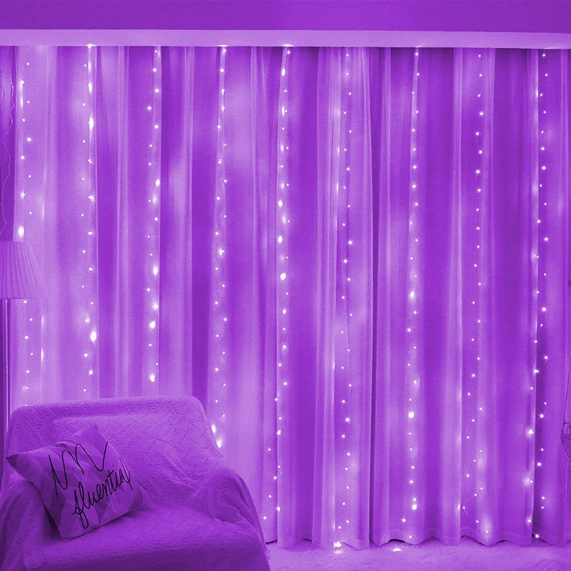 3/6M USB LED Curtain 8Modes Remote Control String Lights Holiday Wedding Fairy Garland Lights for Bedroom Living Room Decor
