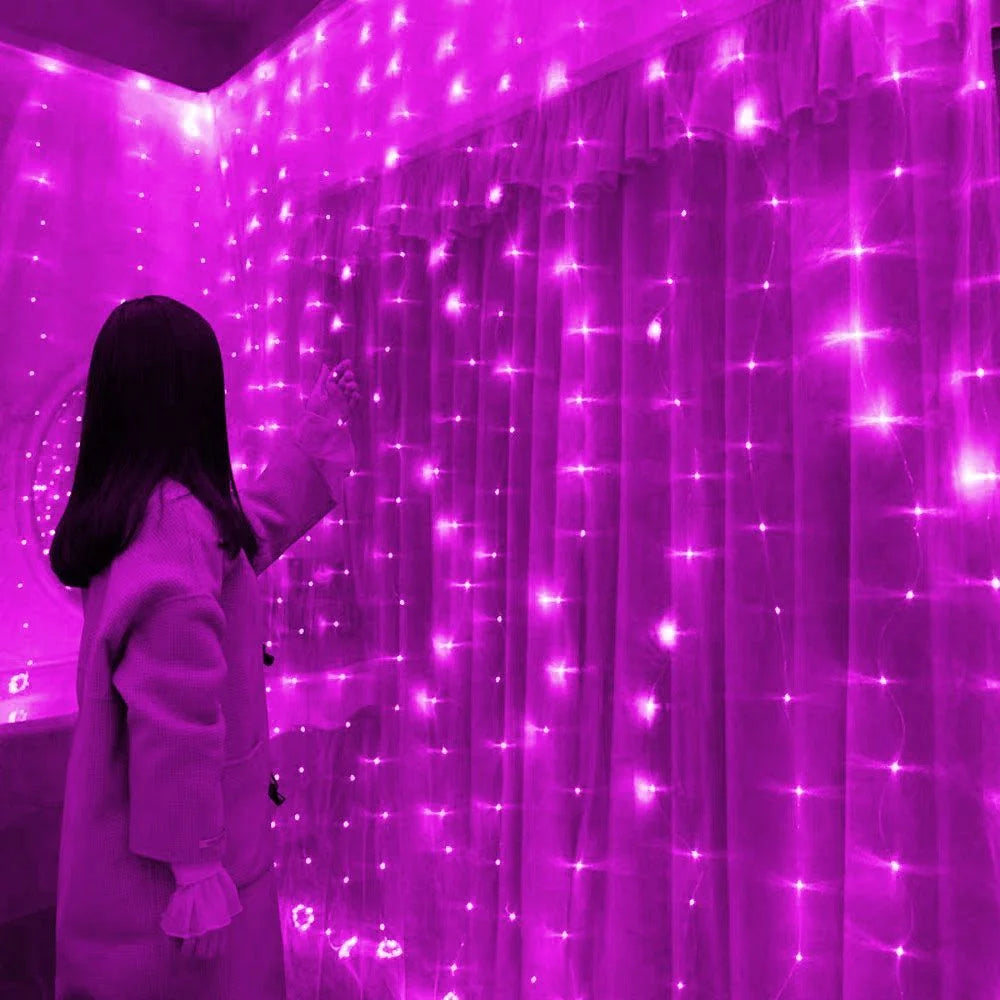 3/6M USB LED Curtain 8Modes Remote Control String Lights Holiday Wedding Fairy Garland Lights for Bedroom Living Room Decor